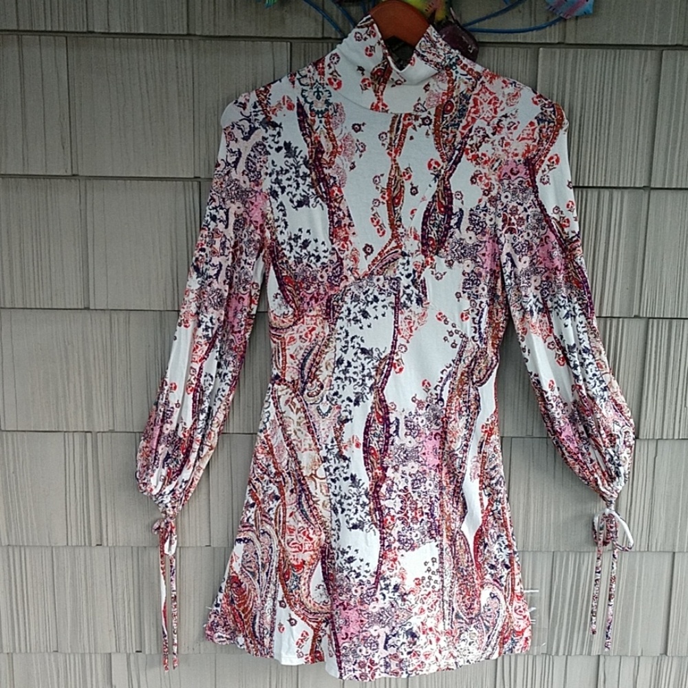 SOLD🌼FREE PEOPLE All Dolled Up Paisley Mini Dress - Picture 2 of 8